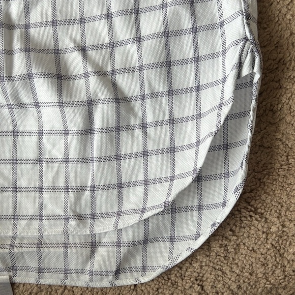 Ermenegildo Zegna White Purple Checkered Button Down Superfine Cotton Shirt - Picture 6 of 8